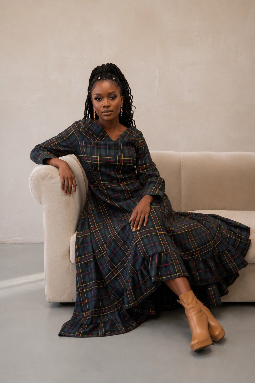 Plaid cotton dress Casablanca - EUG Fashion
