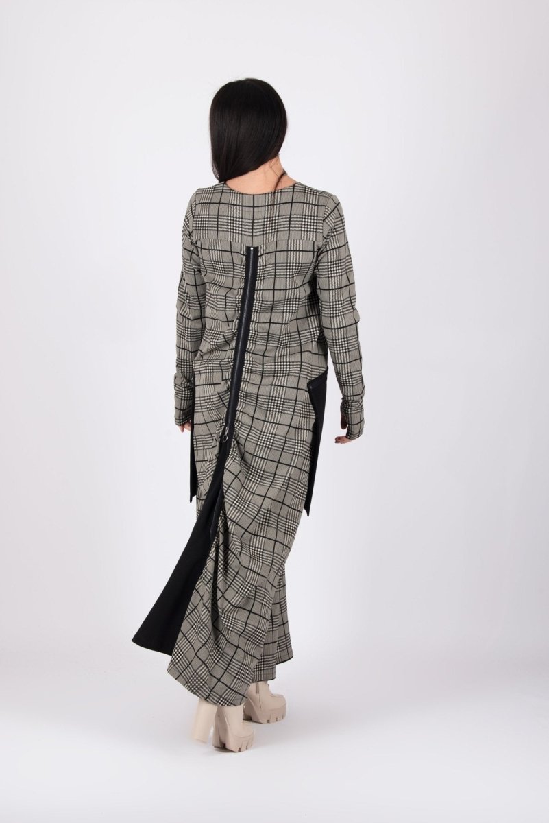 Maxi Plaid Dress LARA - EUG FASHION EugFashion 