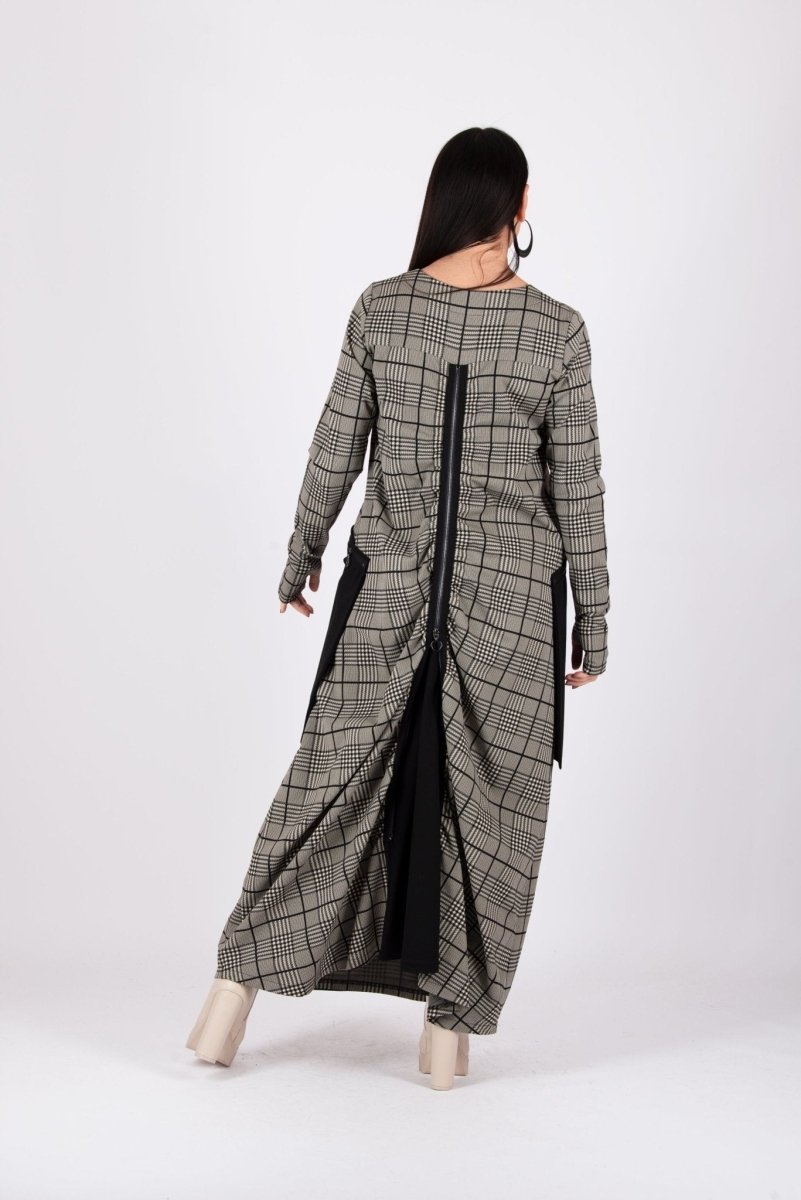 Maxi Plaid Dress LARA - EUG FASHION EugFashion 