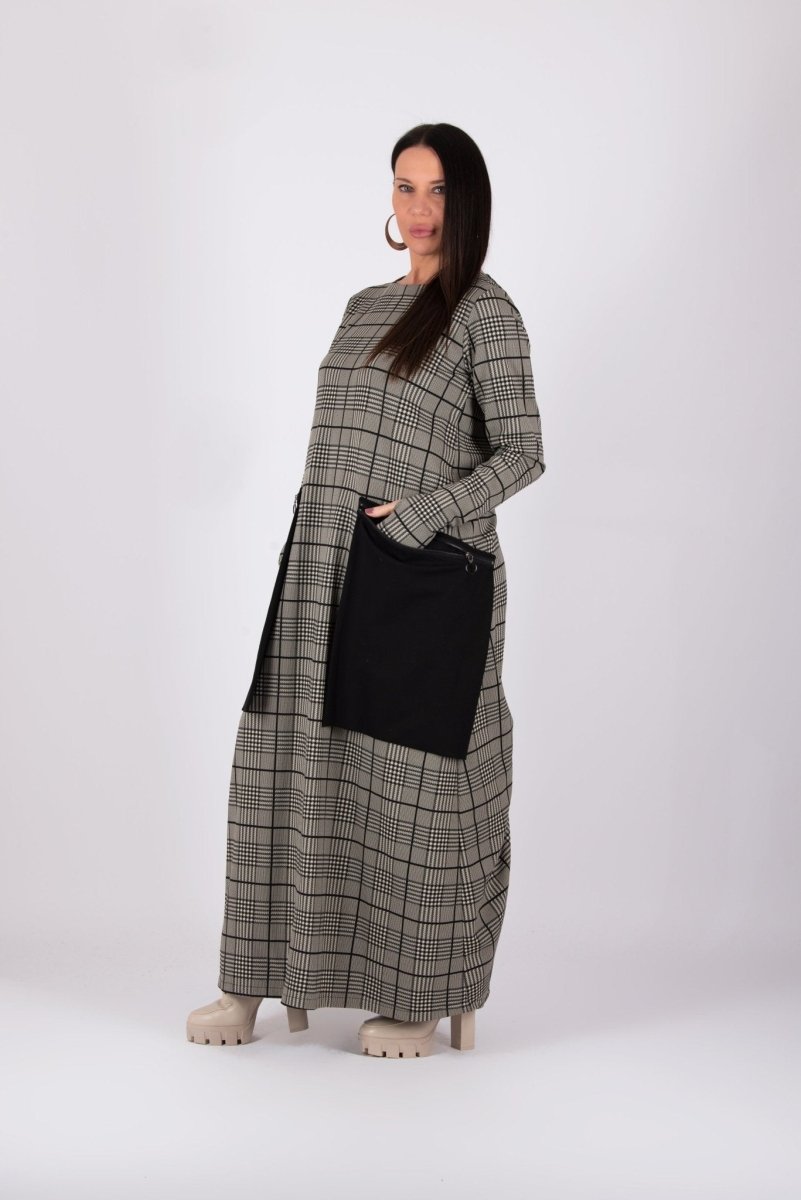 Maxi Plaid Dress LARA - EUG FASHION EugFashion 