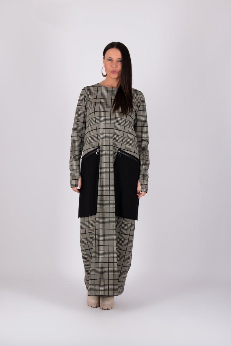 Maxi Plaid Dress LARA - EUG FASHION EugFashion 