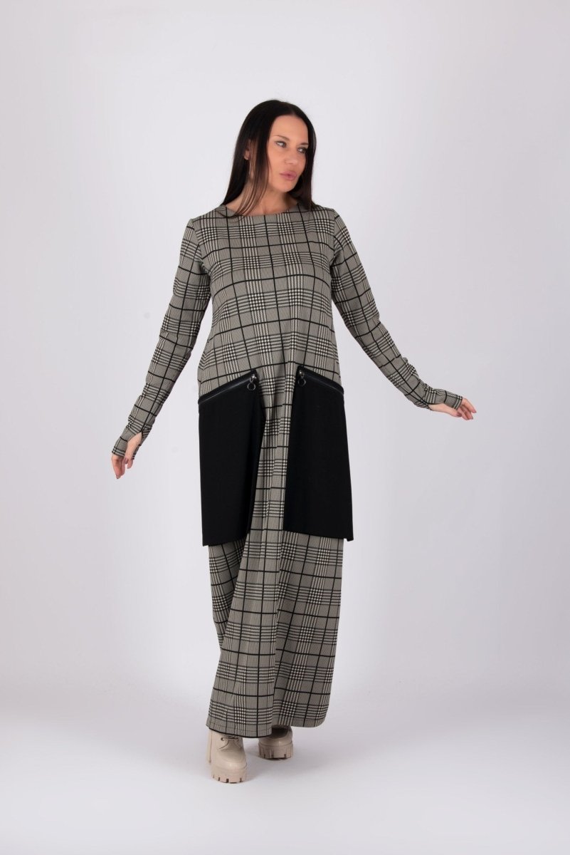 Maxi Plaid Dress LARA - EUG FASHION EugFashion 