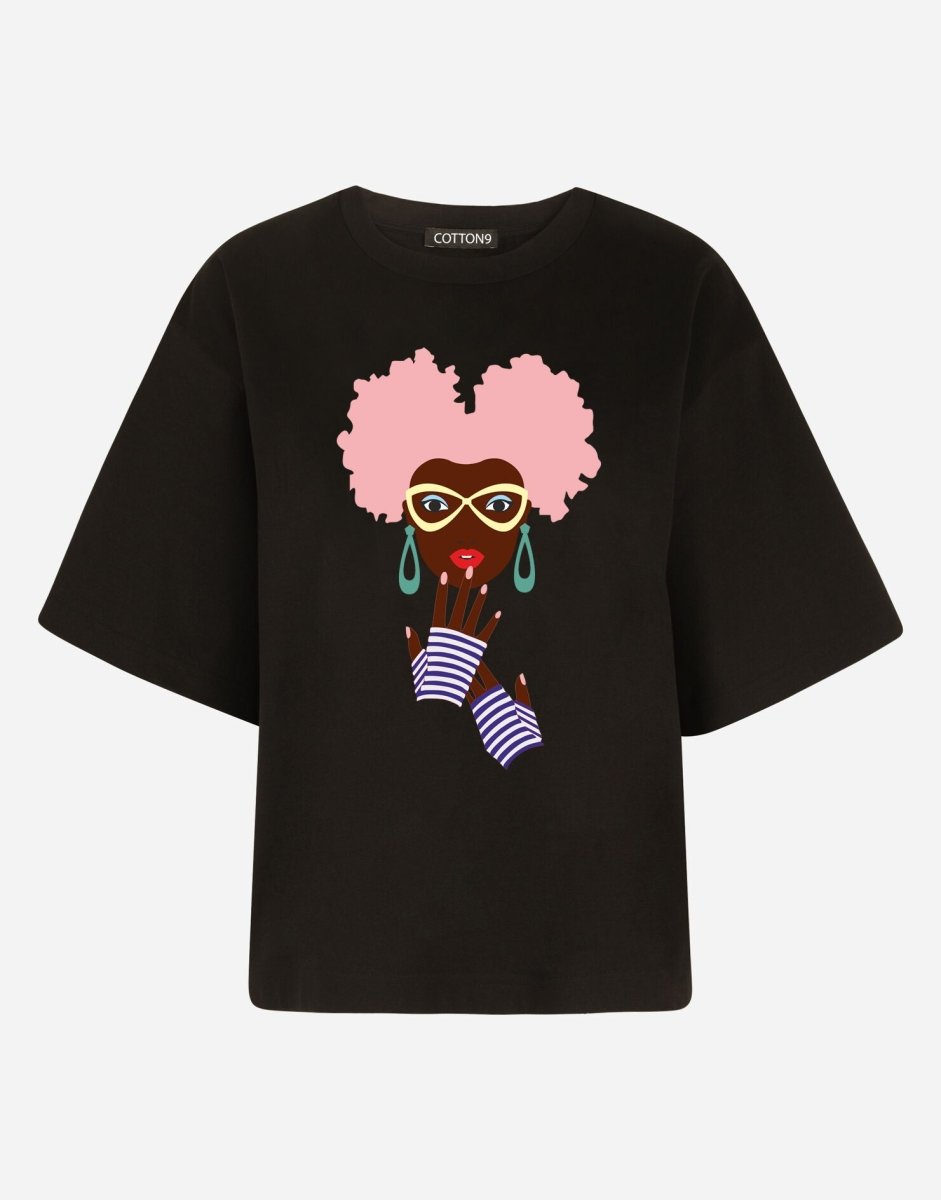 Minimalist Painted African Girl T-Shirt - EUG Fashion EugFashion 