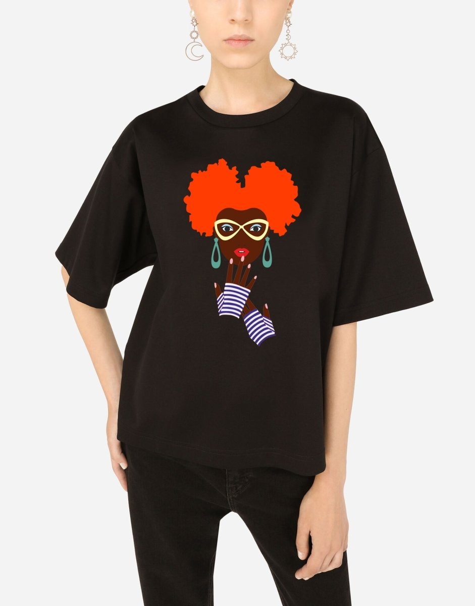 Minimalist Painted African Girl T-Shirt - EUG Fashion