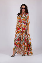 Multicolour Tie dye Wrap Dress ASTRID - EUG Fashion