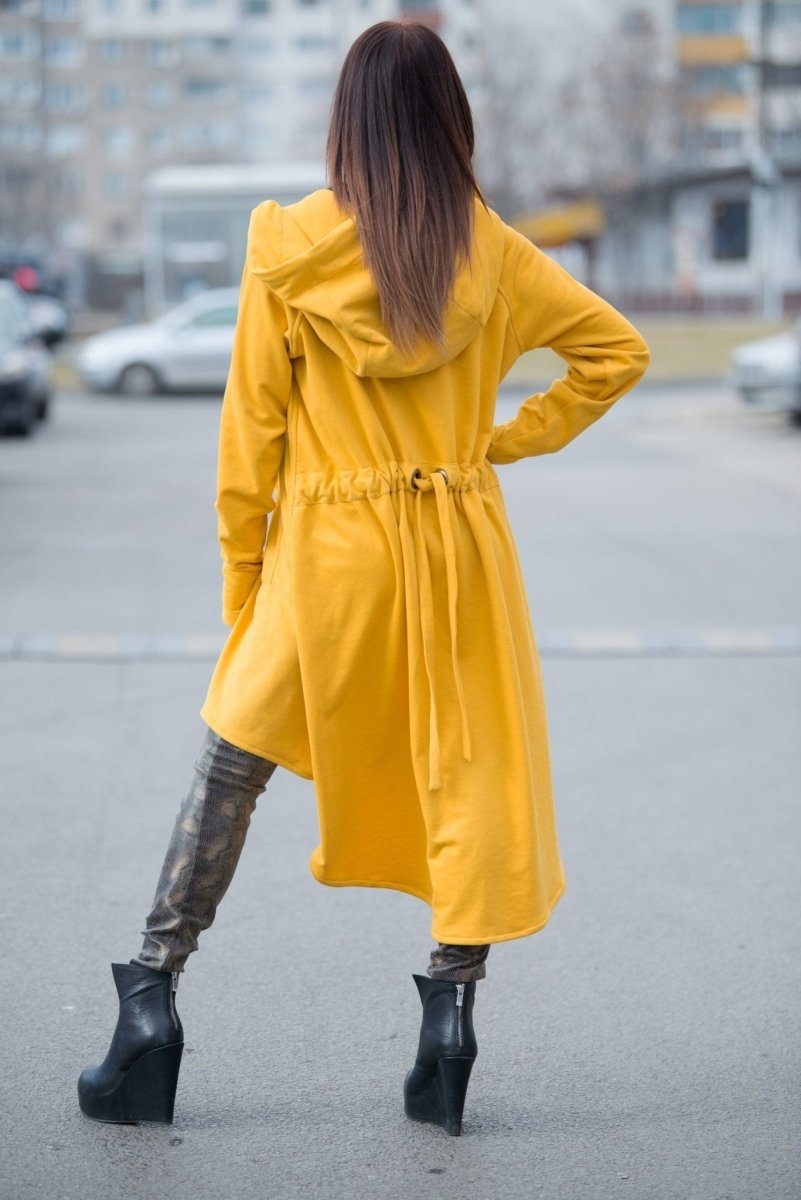 Mustard Hooded Zipper Sport Jacket BRANDY - EUG Fashion