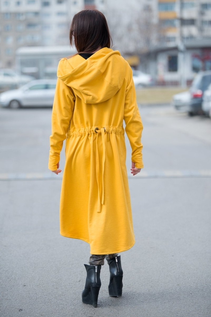 Mustard Hooded Zipper Sport Jacket BRANDY - EUG Fashion