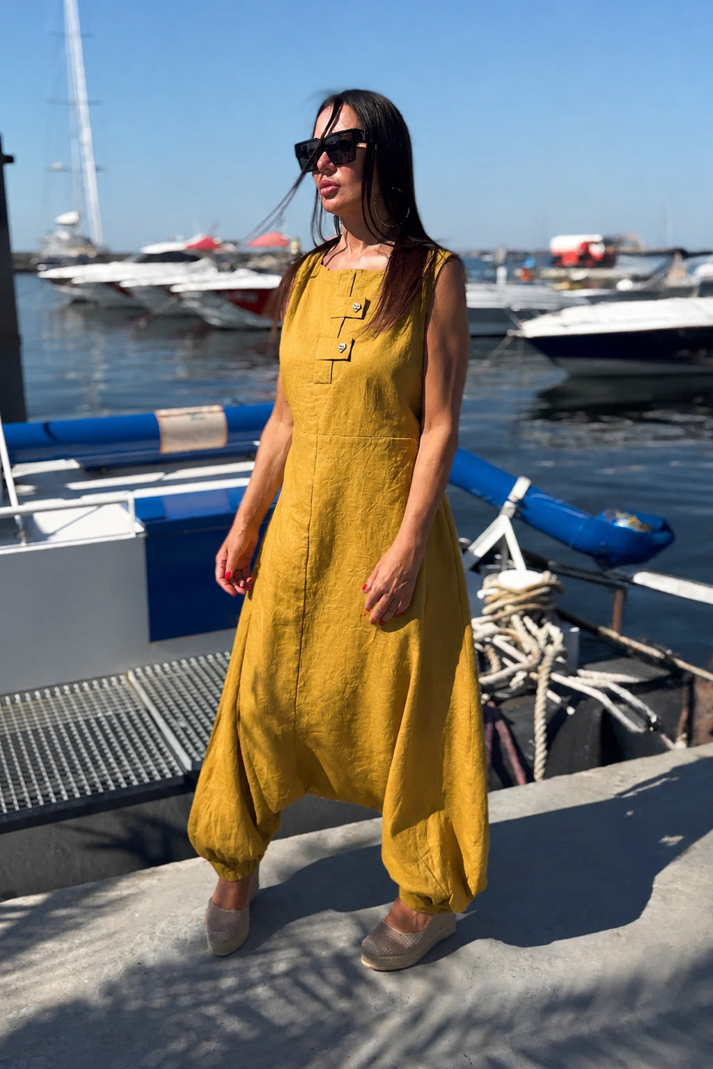harem woman jumpsuit #mustard