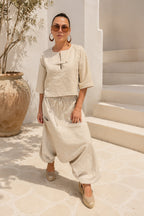linen short tiop