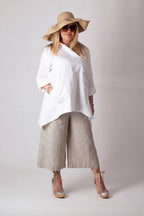 Natural linen capri pants Capri — EUG Fashion #natural