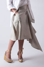 natural Linen skirt - EUG fashion