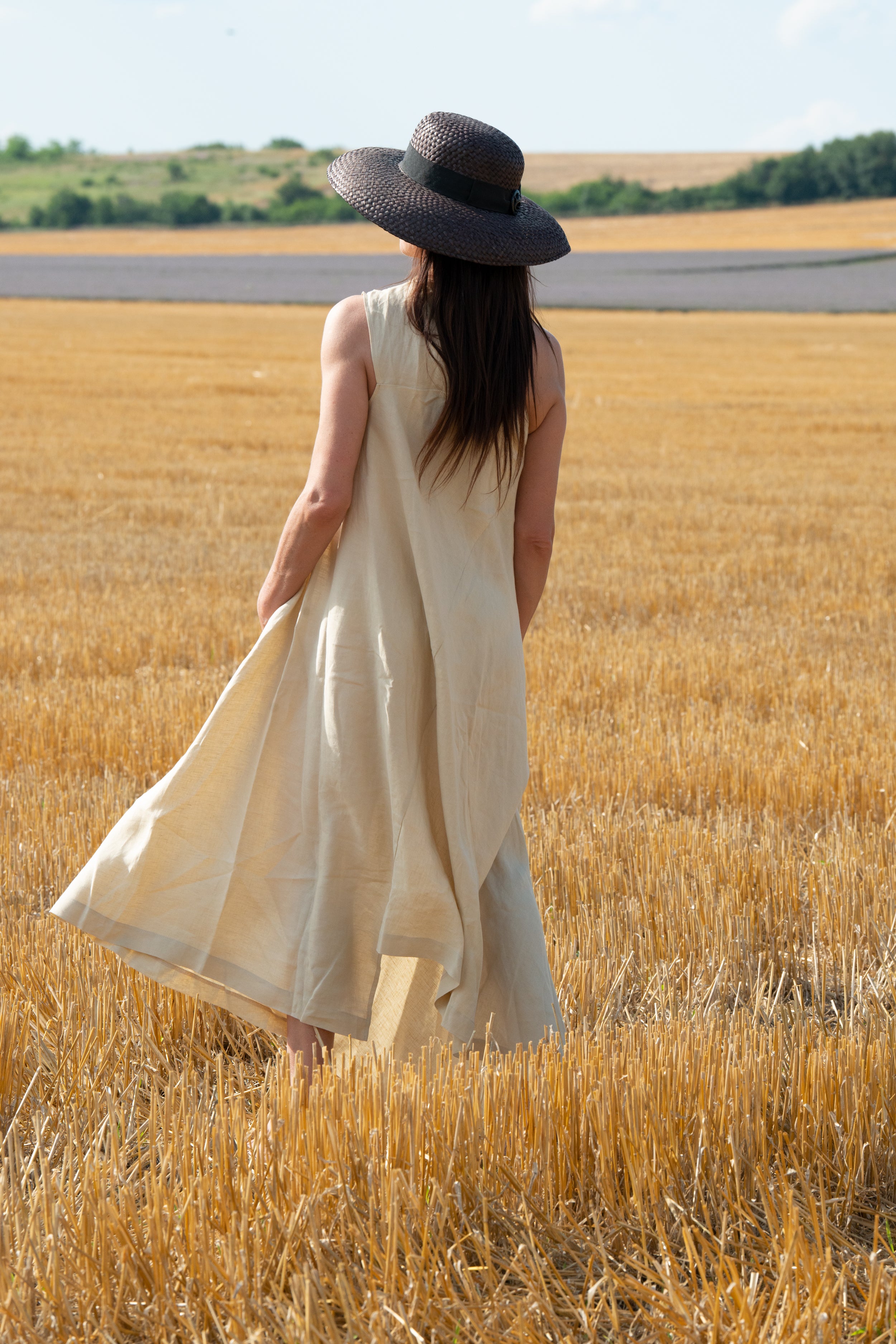 Linen One-Shoulder Dress - Tiffany
