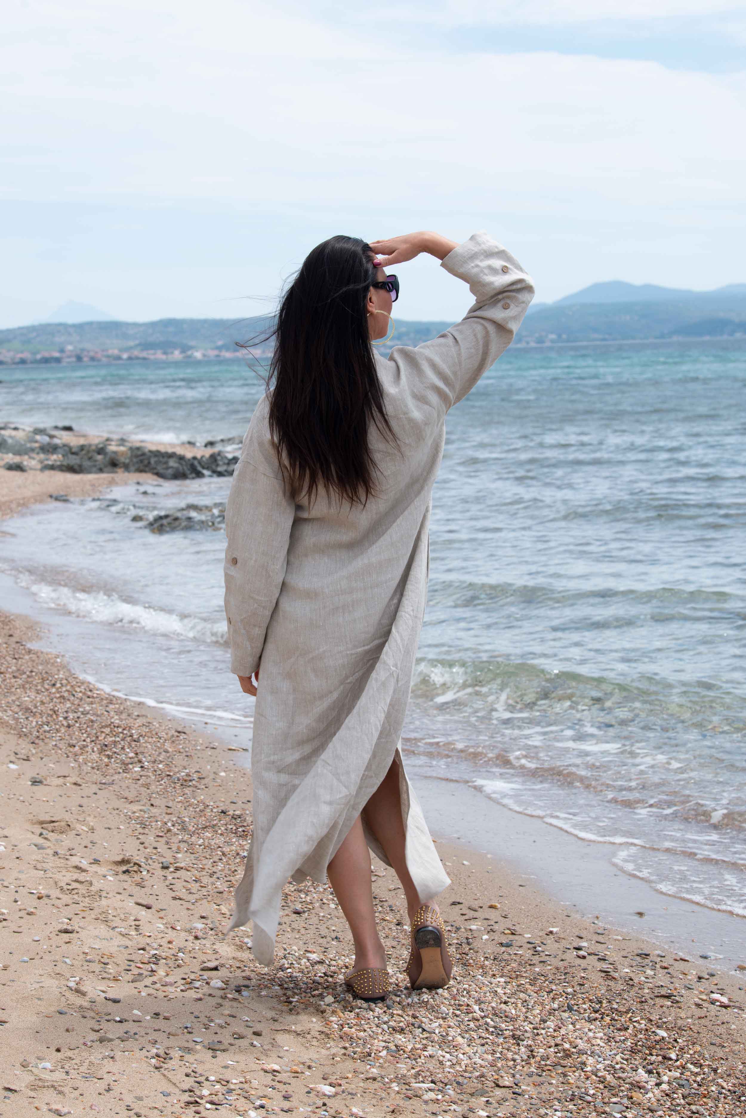 Linen long boho dress - EUG fashion #natural