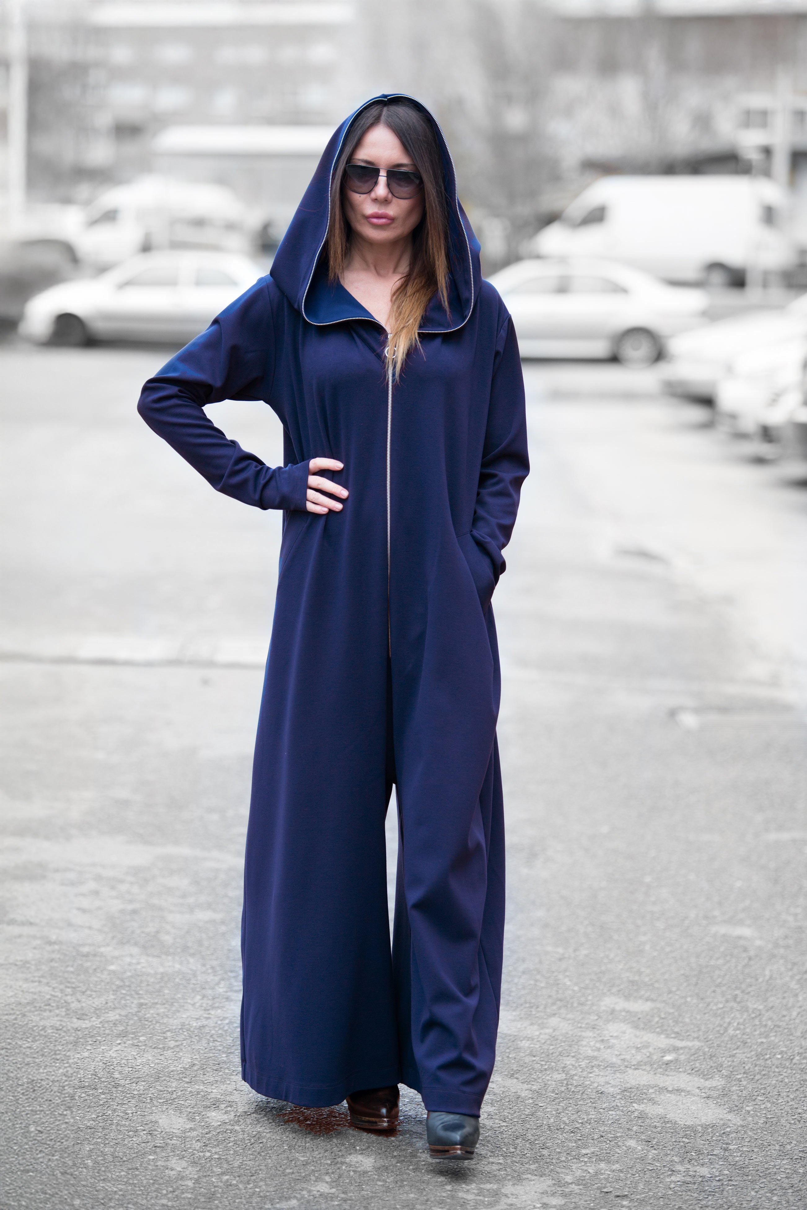 Cotton Hooded Jumpsuit - Evian