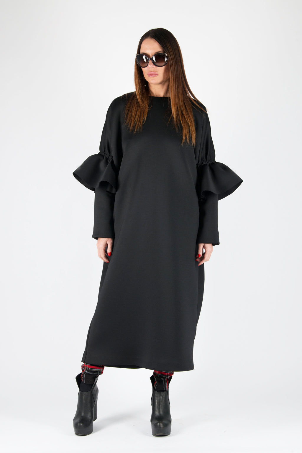 Black long neoprene dress Noa - EUG Fashion
