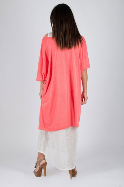 ODILE Coral Summer Dress in 2 parts on SALE - EUG Fashion EugFashion 