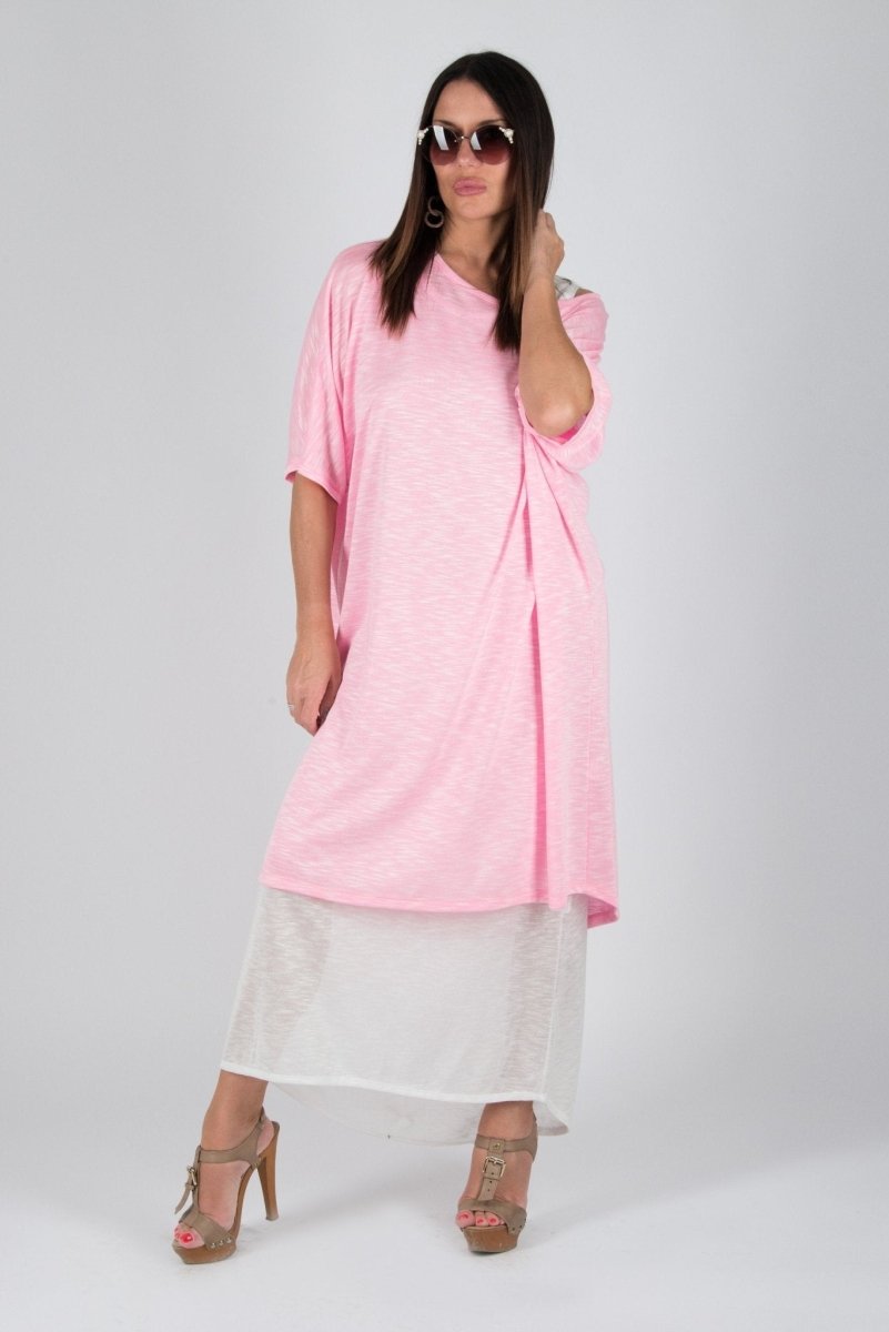 ODILE Pink Summer Dress in 2 parts on SALE - EUG Fashion EugFashion 