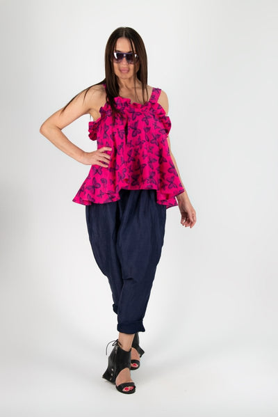 Off shoulders Linen Top Butterfly - EUG Fashion EugFashion 