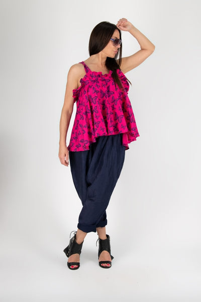 Off shoulders Linen Top Butterfly - EUG Fashion EugFashion 