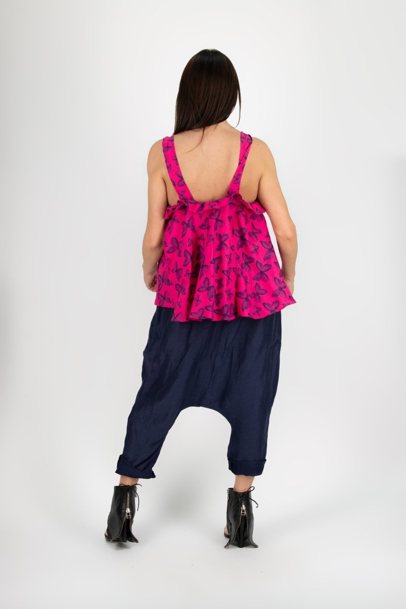 Off shoulders Linen Top Butterfly - EUG Fashion EugFashion 