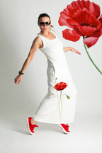 Black Poppies Jersey Dress - Mikaela