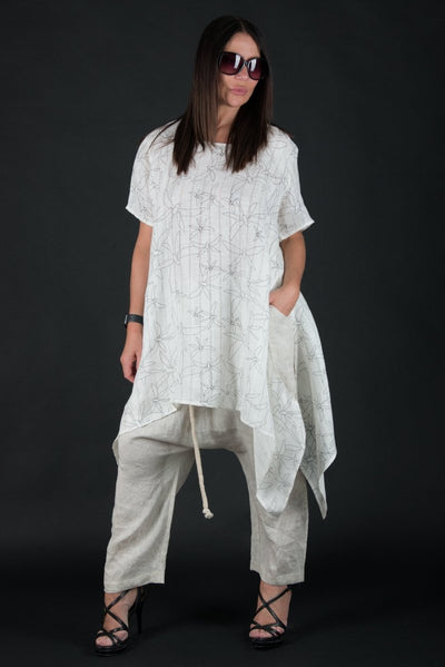 Off white Linen Top CAROLINE - EUG Fashion EugFashion 