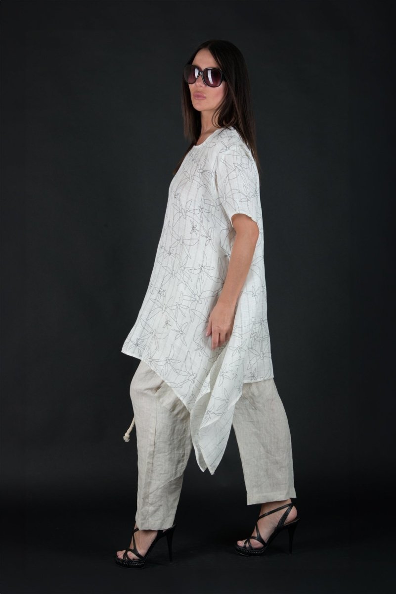 Off white Linen Top CAROLINE - EUG Fashion EugFashion 