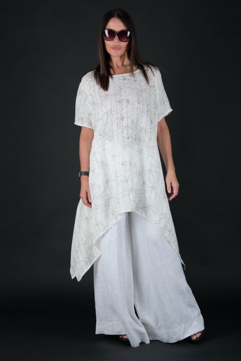 Off white Linen Top CAROLINE - EUG Fashion