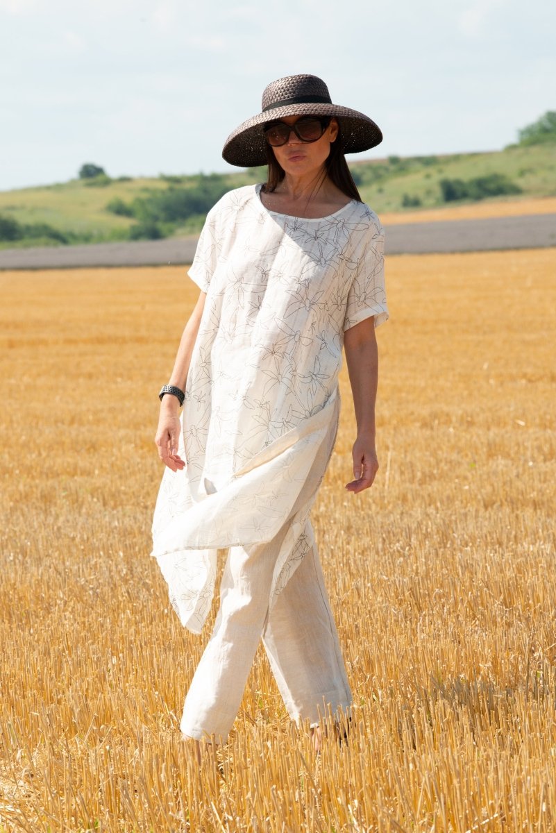 Off white Linen Top CAROLINE - EUG Fashion