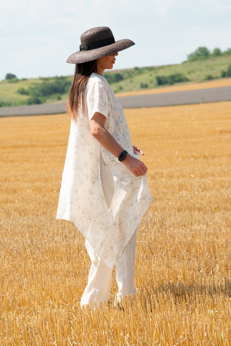 Off white Linen Top CAROLINE - EUG Fashion EugFashion 