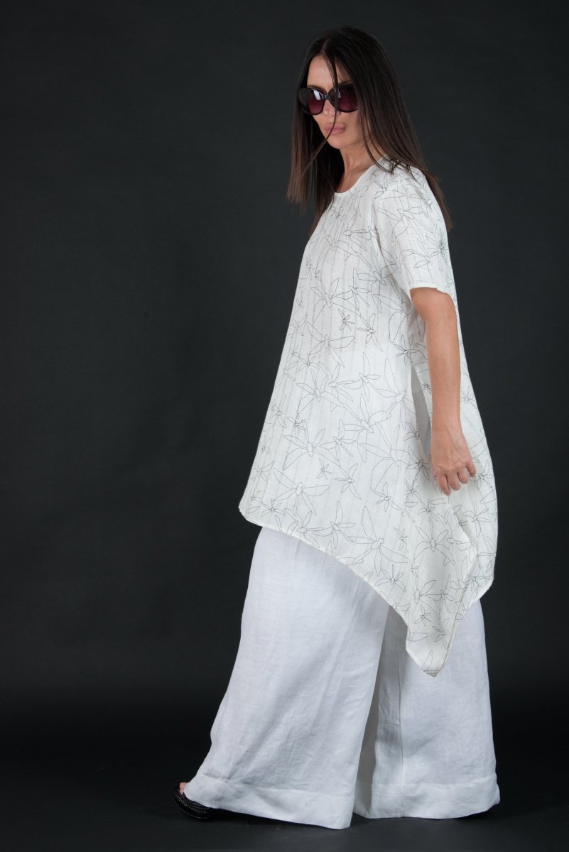 Off white Linen Top CAROLINE - EUG Fashion