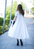 Off White Summer Maxi Dress KOSARA - EUG Fashion