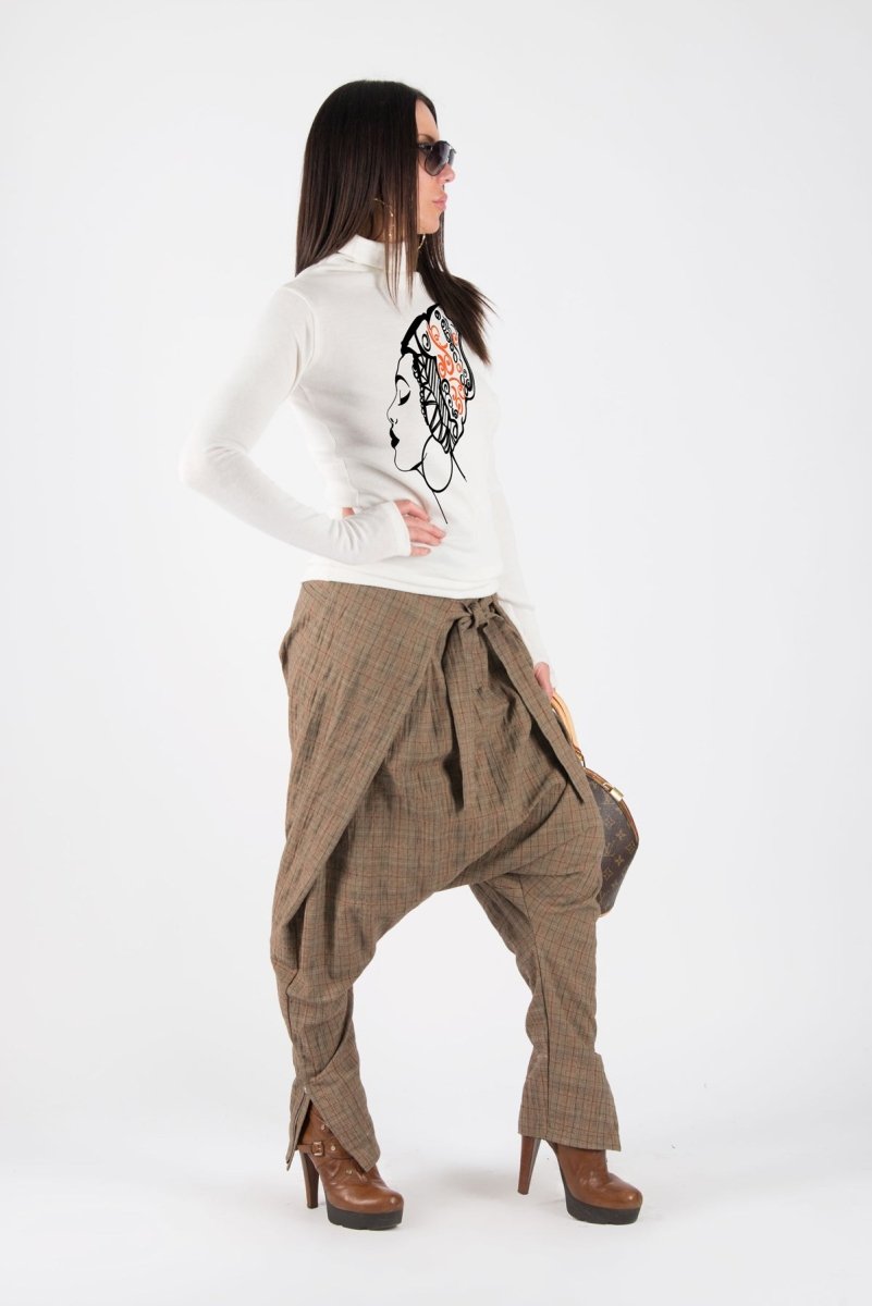 Off white turtleneck print top MARGARITA - EUG Fashion