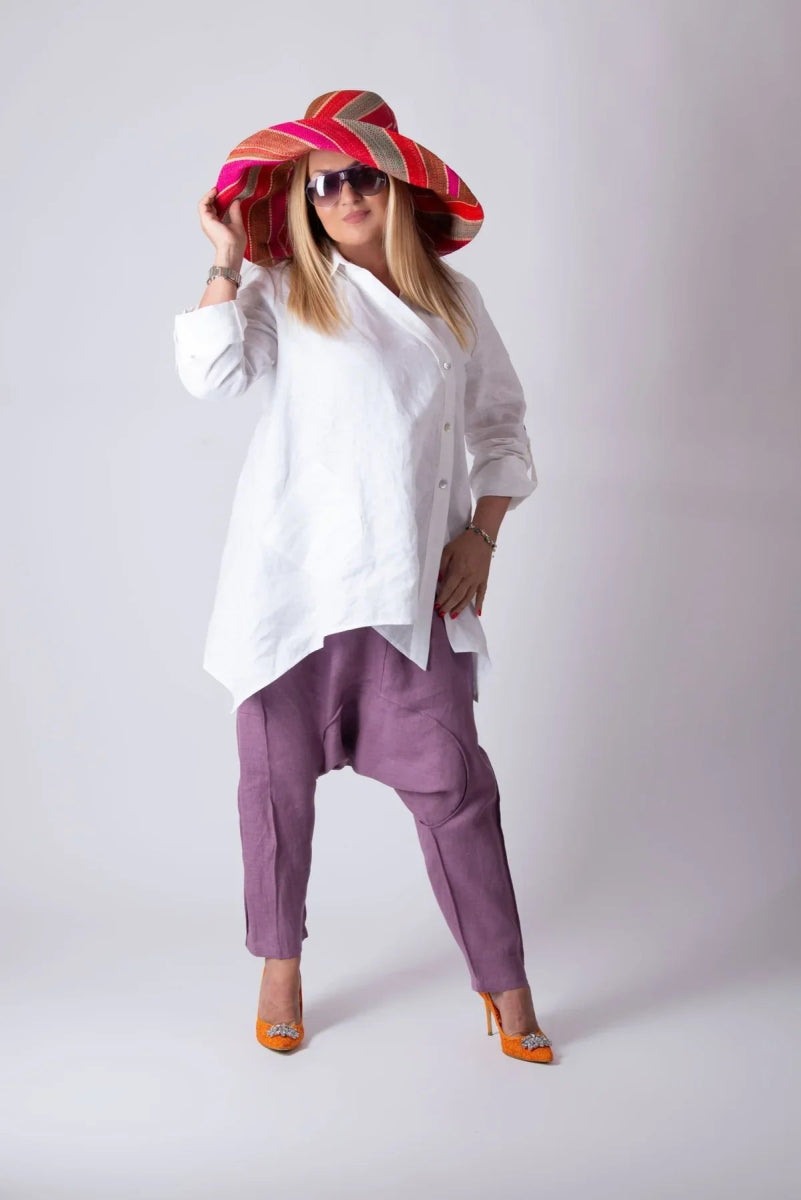 PALERMO TIMELESS WHITE LINEN SHIRT - EUG FASHION EugFashion 