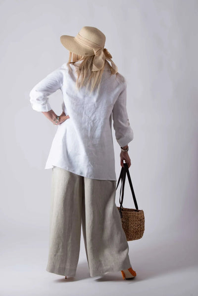 PALERMO TIMELESS WHITE LINEN SHIRT - EUG FASHION EugFashion 