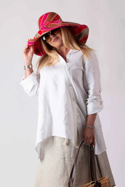 PALERMO TIMELESS WHITE LINEN SHIRT - EUG FASHION EugFashion 