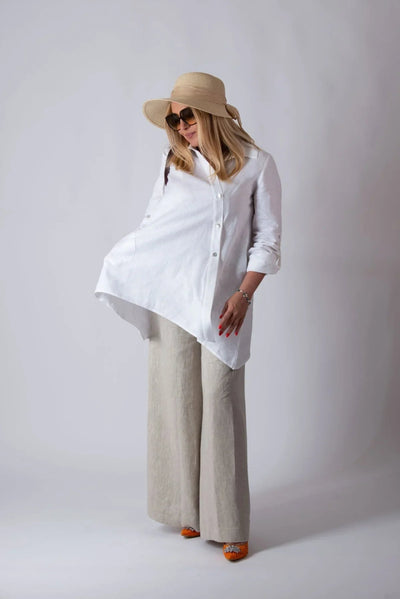 PALERMO TIMELESS WHITE LINEN SHIRT - EUG FASHION EugFashion 