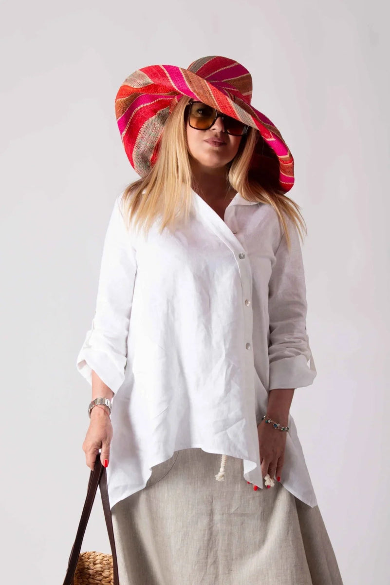 PALERMO TIMELESS WHITE LINEN SHIRT - EUG FASHION EugFashion 