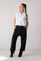 harem black cotton pants