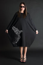 Parrot Print Cotton Dress TAMARA - EUG Fashion