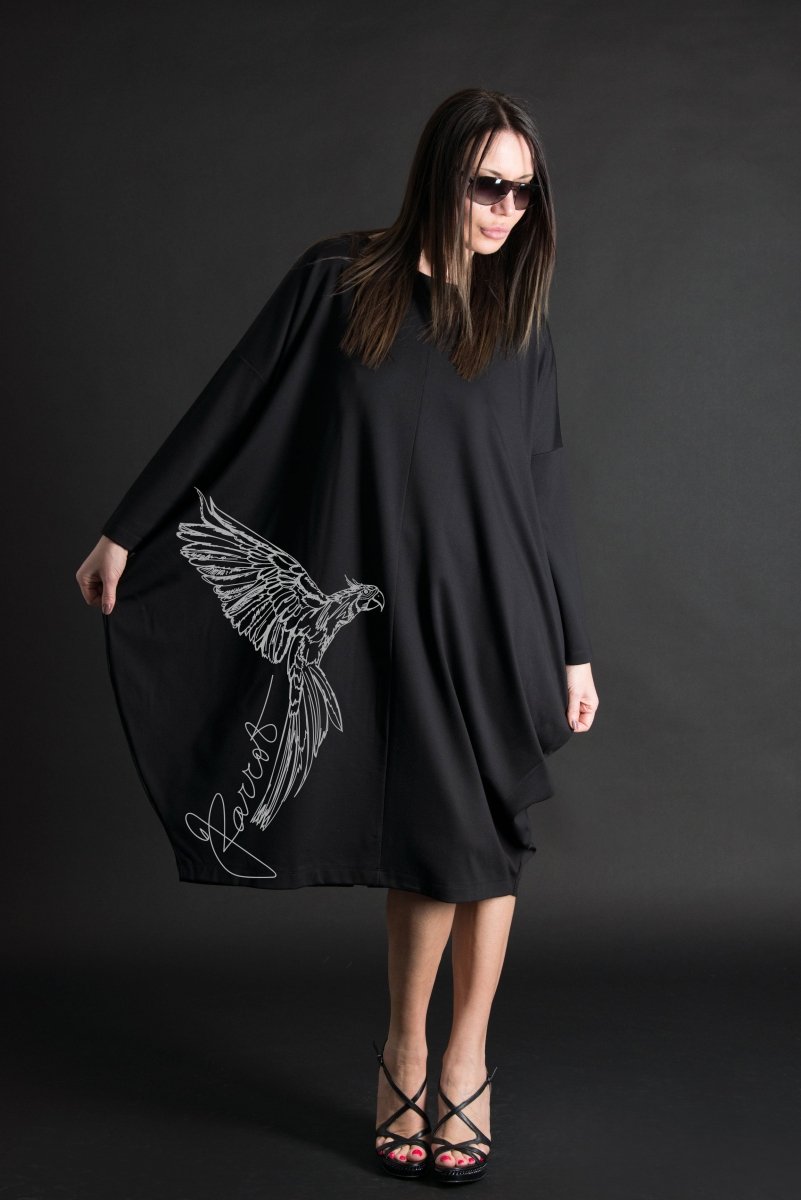 Parrot Print Cotton Dress TAMARA - EUG Fashion