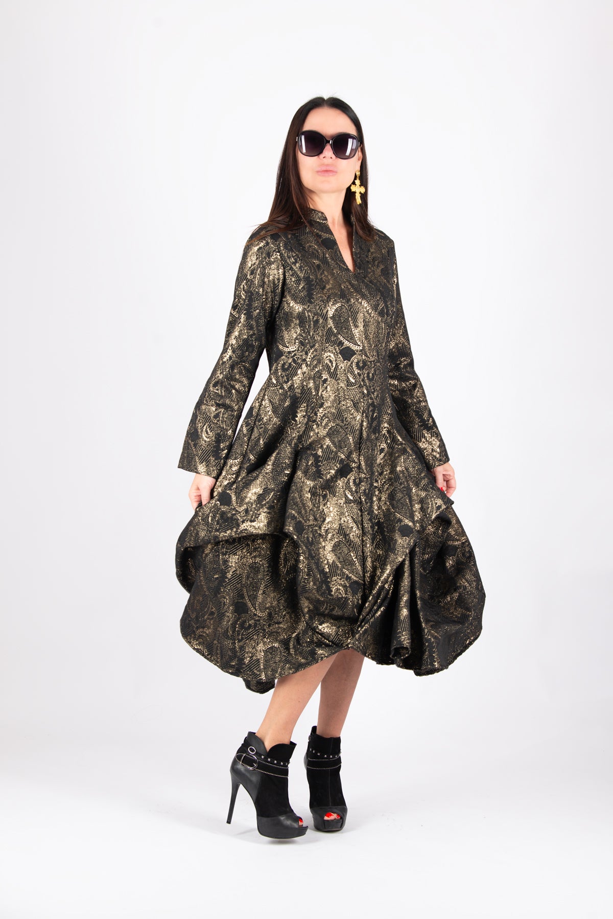 Black Gold Dress Maria EugFashion 