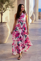 One-Shoulder Linen Dress - Tiffany