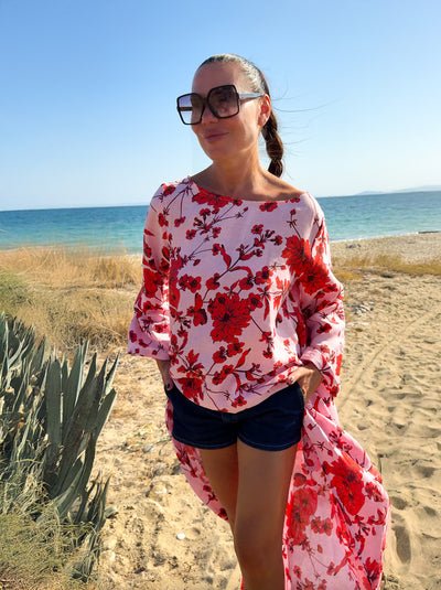 Wide Floral Linen Top JESIKA EugFashion 