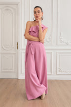 off_shoulders_linen_jumpsuit #pink