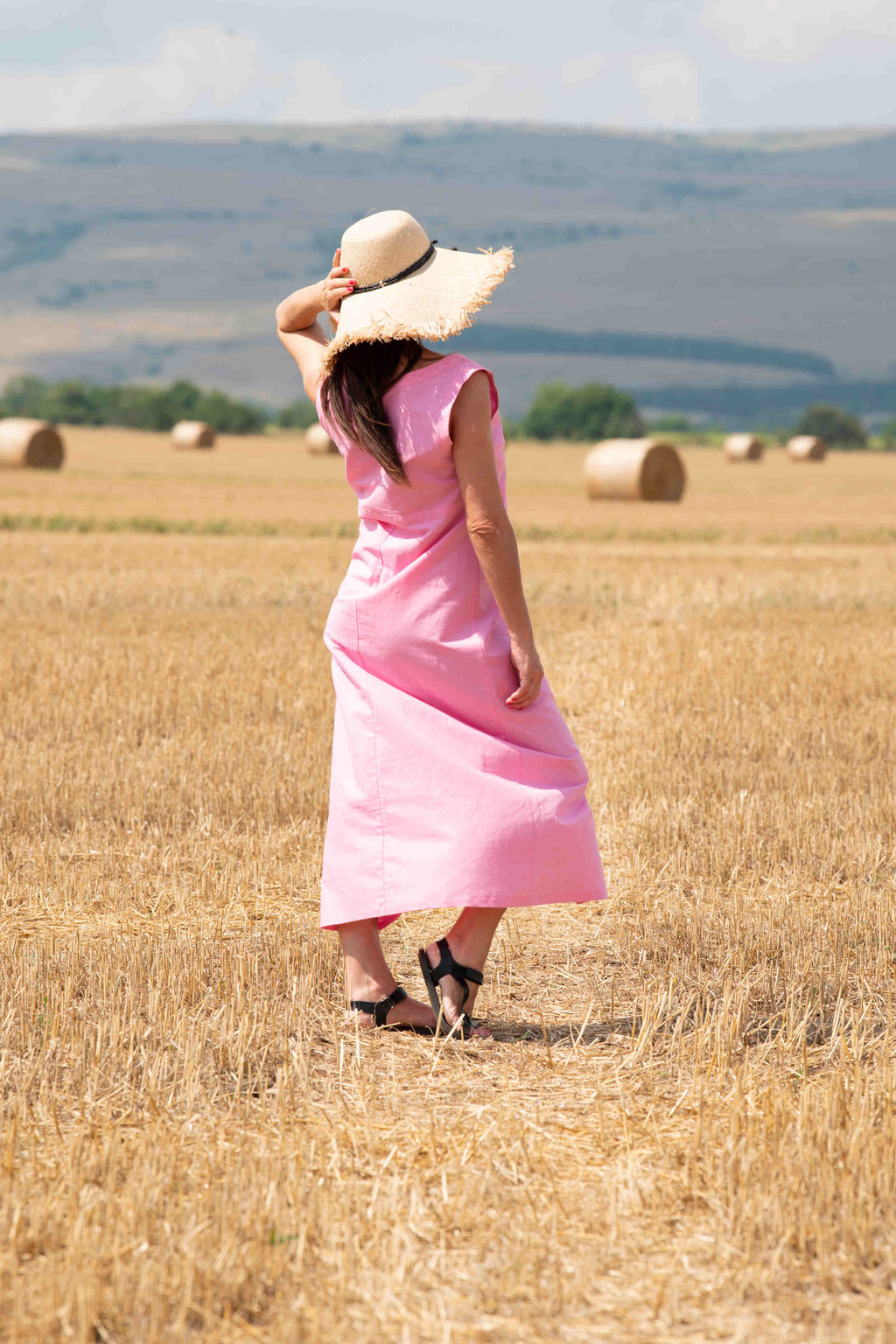 linen elegant woman dress - eug fashion #baby-pink