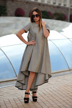 Plaid Cotton Dress VERA - EUG Fashion