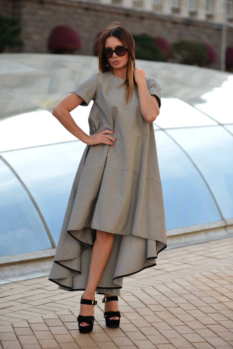 Plaid Cotton Dress VERA - EUG Fashion