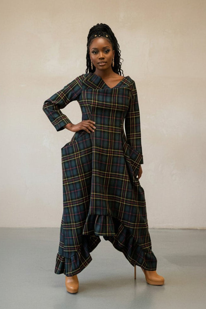 Plaid Winter Dress Casablanca - EUG Fashion