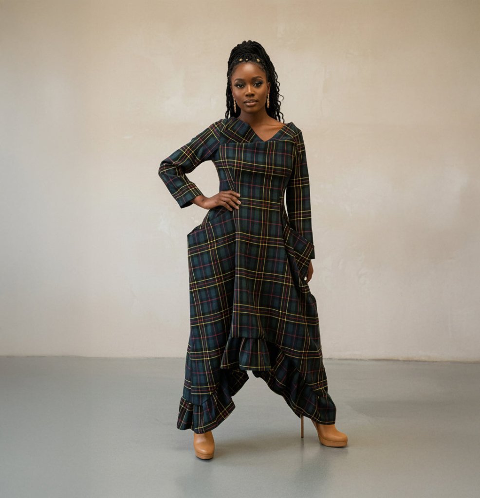 Plaid Winter Dress Casablanca - EUG Fashion EugFashion 